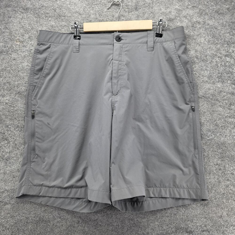 Orvis Shorts Mens 38 Waist Gray Bermuda Polyester Microfiber Pockets 11 Inseam